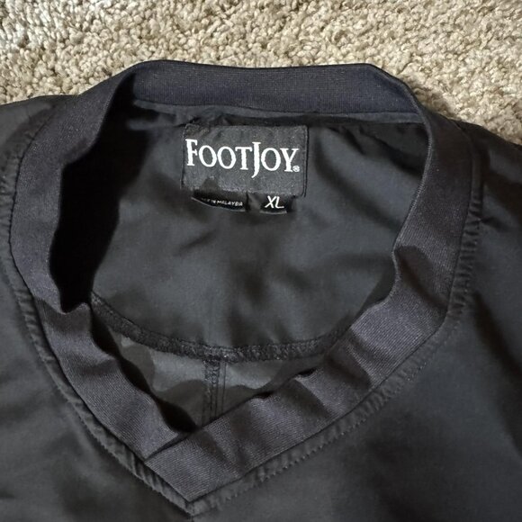 FootJoy Pullover Jacket Mens XL Black Burl Oaks Golf Club Windbreaker FJ Logo - Picture 5 of 9
